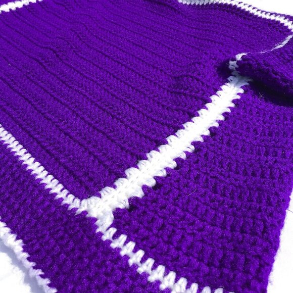 Vtg Crochet Jacket Handmade Granny Sq Cardigan Coatigan CottageCore Boho OOAK - Picture 14 of 16